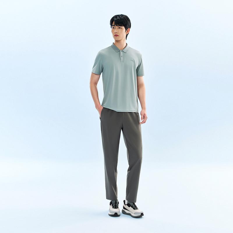 Anta Logo Print Sports Trendy Versatile Urban Commuting Straight Classic Zipper Woven Breathable Comfortable Casual Pants Men Pants 952627522-4