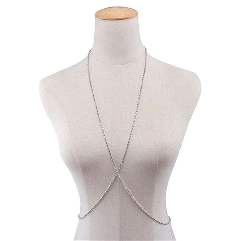 Sizzling Rhinestone Body Chain with Open Chest Design for Nightclubs