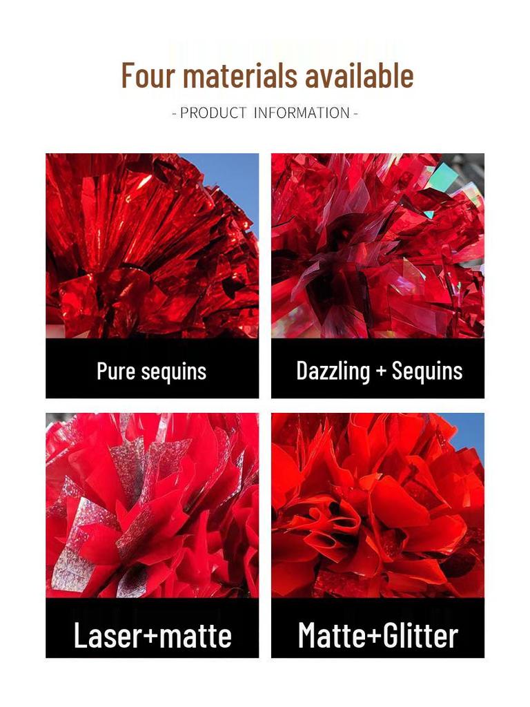 Rainbow Laser Cheerleading Pom Poms