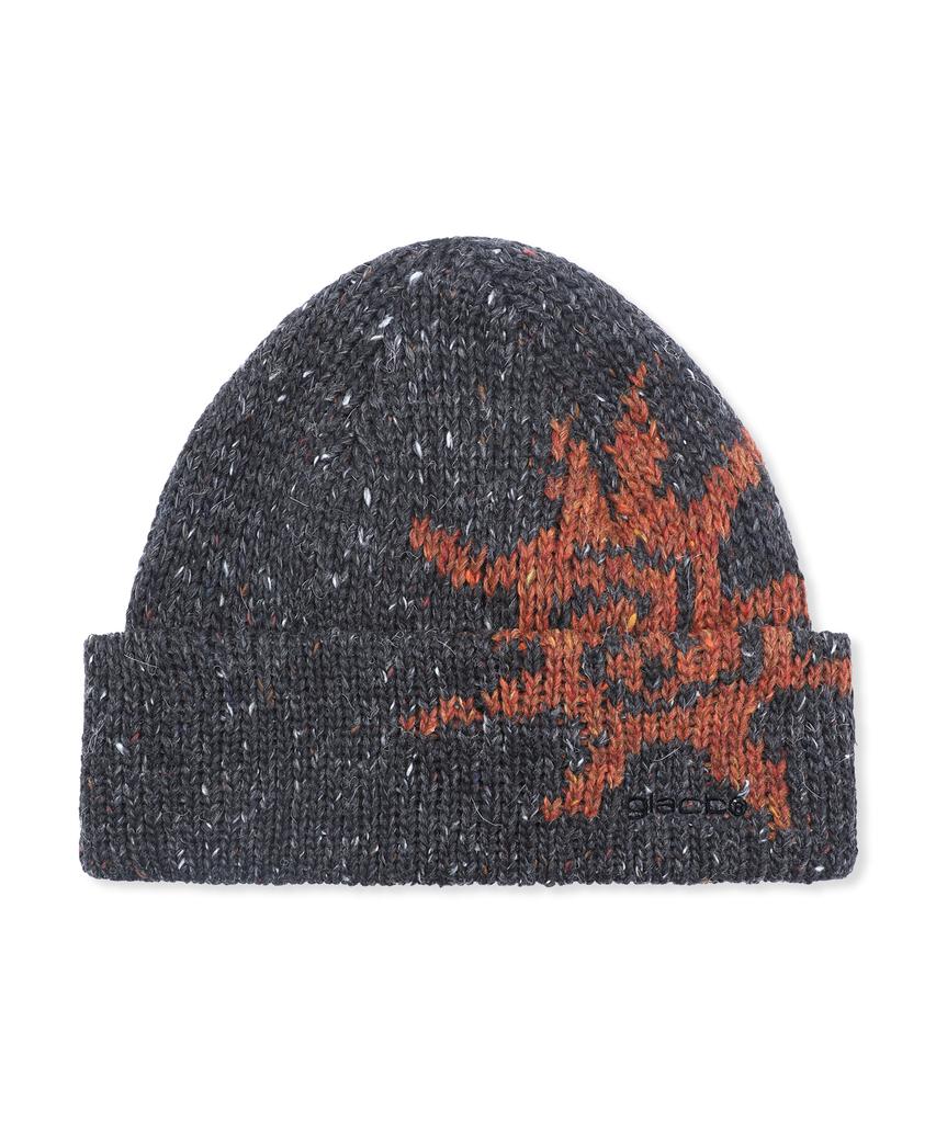 GLACK Gc070 Sunflare Heathered Knit Beanie (Black)