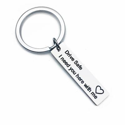 Drive Safe Stainless Steel Keychain Romantic Safety Reminder Stylish Car Key Pendant Practical Gift for Him