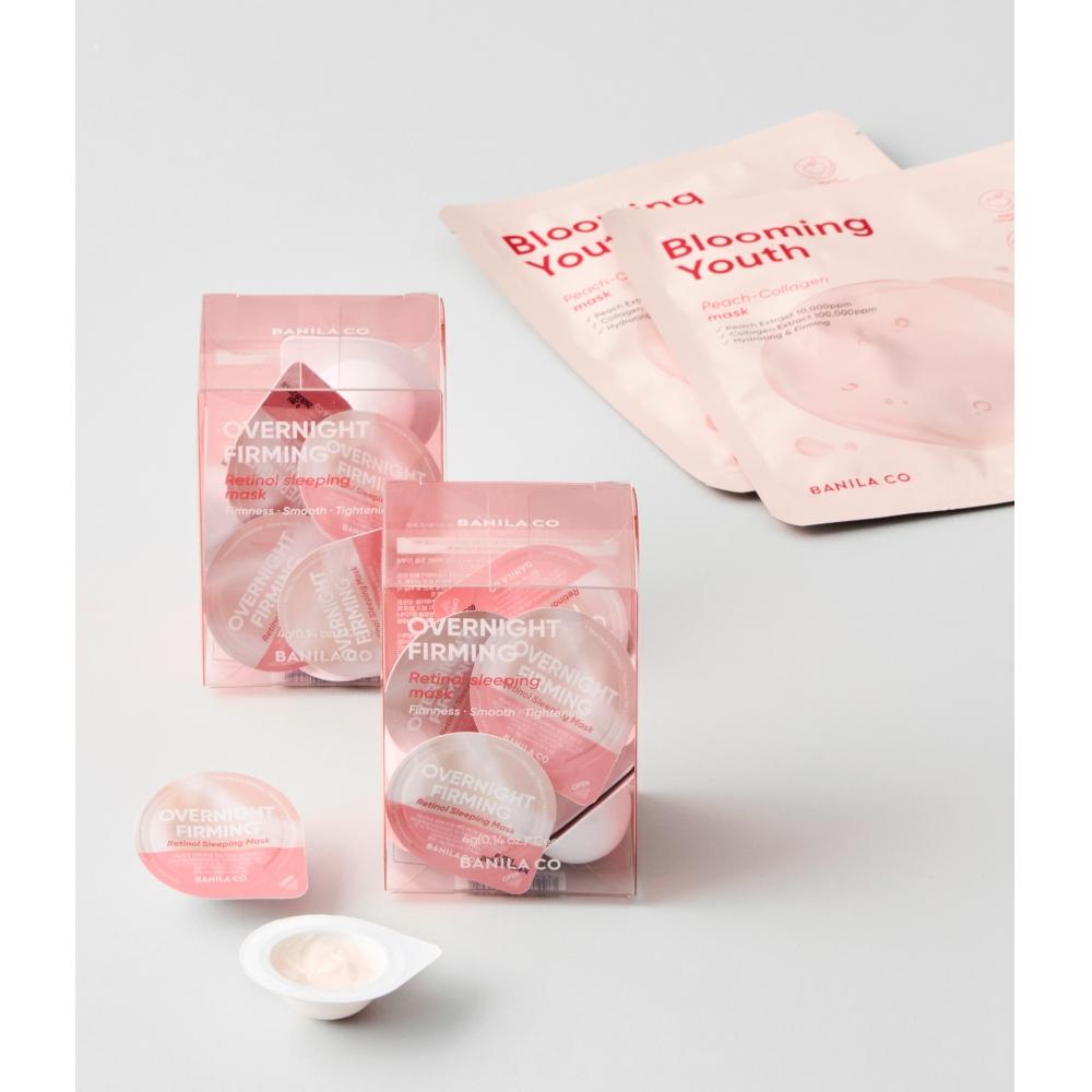 Vanilla Co Overnight Firming Retinol Sleeping Mask Travel Kit Duo Exclusive Package 4g 12ea 2 + 2 Collagen Mask Free