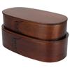 2 Layer Japanese Bento Box Wooden Food Storage Containers for Kids Adults Hiking Climbing Office