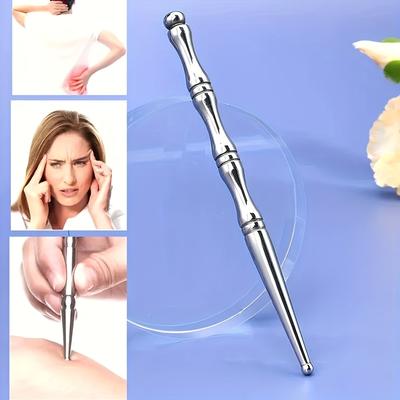 1 Stainless Steel Double-ended Massage Wand, Designed for Full-body Relaxation and Acupressure Point Stimulation