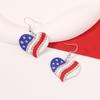 The Red, White and Blue Interlaced National Flag Heart-shaped Earrings Are Fashionable, Trendy and Exquisite