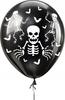 Balony Lateksowe Czarne Kościotrup Szkielet Dekoracja Halloween 10Szt.