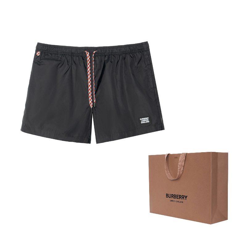 Burberry Men SS23 Solid Color Drawstring Tie Casual Shorts Black 80226381