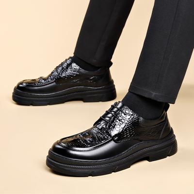 FashionMen's Oxfords Shoes Platform Leather Oxford Formal Leather Shoes Men Lace Up Fashion Trend Handmade Moccasins Casual Mens Shoes