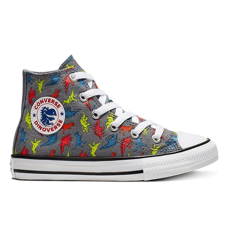 Converse Chuck Taylor All Star Comfortable High Top Kids Canvas Shoes Cartoon Dinosaur Kids Sneakers 666200C