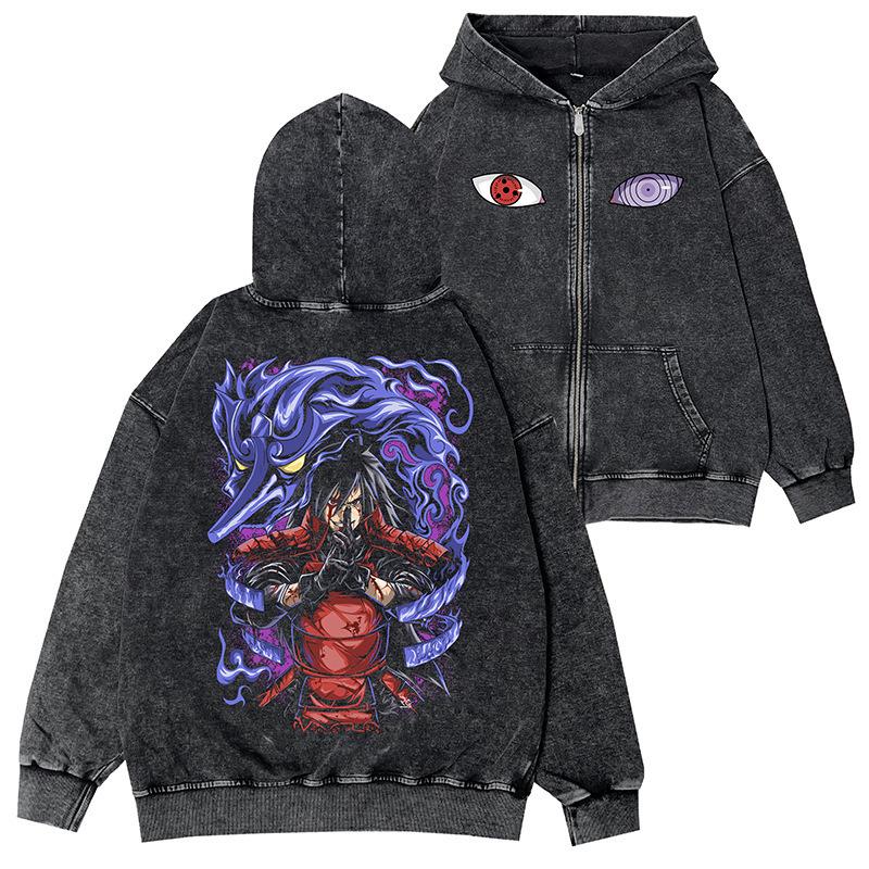 Naruto Vintage Oversized Hooded Jacket - Japanese Anime Style (Autumn/Winter)