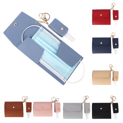 1PCS Mask Storage Folder Hand Sanitizer Leather Cover Set Foldable Mask Temporary Storage Folder