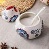 Household Rooster Ceramic Spice Jars Creative Porcelain Condiment Pot  Home Decoration