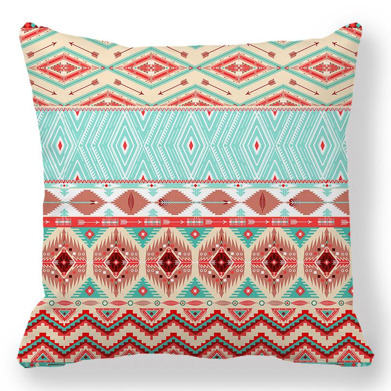 Bohemian Ethnic Style Collection Digital Printing Short Plush Pillow Covers For Car Sofa Office Cushion Cover Home Goods