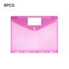 6pcs Colorful Plastic Binder Folders A4 Clear Punched Pockets Snap Closure 11 Holes Label Loose-Leaf School