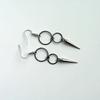 Gothic-punk Silver Color Double Ring-shaped Pointed Rivet Long Dangle Earrings for Men Women Unisex Hip-hop Rock Jewelry Gifts