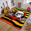 Skull Peeking Through Stripes Patterned Carpet, Non Slip Mat Suitable for Living Room and Bedroom Sofas