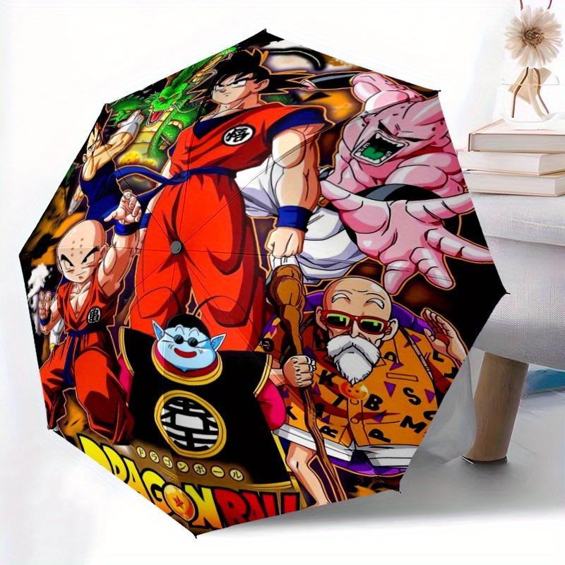 Dragon Ball Poster Cartoon Umbrella, Portable 3-Fold Compact Umbrella, Suitable for Camping, Hiking and Travel, Ideal Easter Birthday Gift for Family