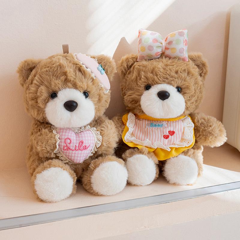 Classic Style Bear Plush Toy Soft Stuffed Animal Teddy Bear Pillow For Kids Girls Christmas Birthday Gift Valentine'S Day Decor