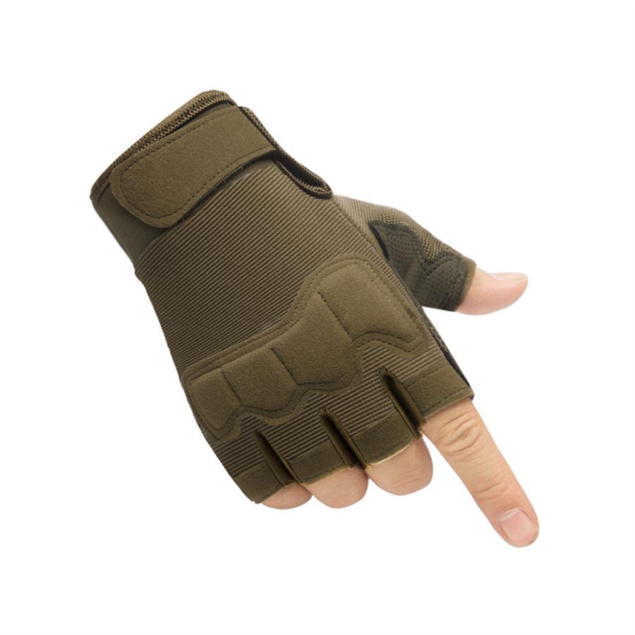 

Half Finger Tactical Gloves, Impact-Resistant Breathable Gloves for Outdoor & Military Activities L армия зеленый