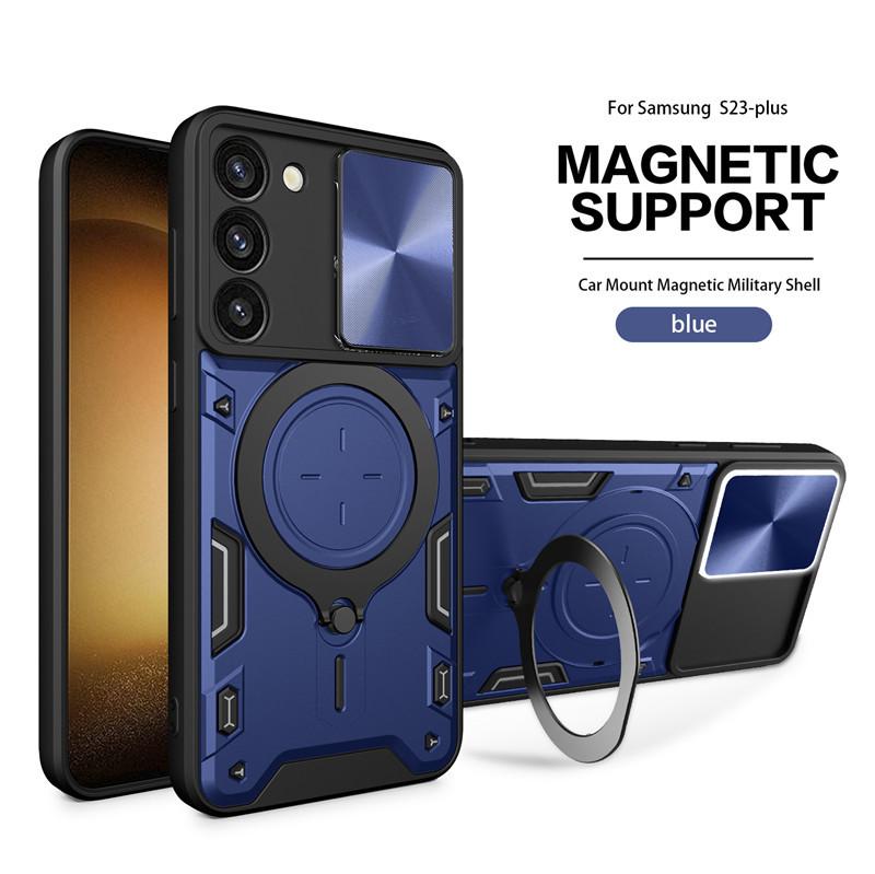 Suitable for Samsung Note20 Car Magnetic Suction Mobile Phone Case Samsung S23ultra Push Window Anti Fall Protection Case