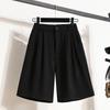 Dimanaf 2024 Plus Size Women Summer Pants Wide Leg Pants High Waist Shorts Elastic Loose Casual Basic A-Line Short Pants