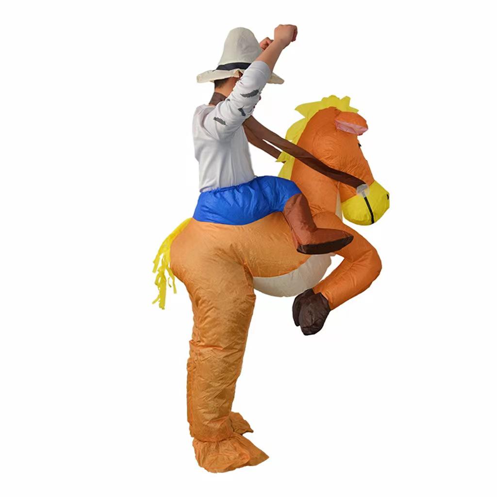 Halloween Horse Inflatable Costume for Parent-Child Cosplay - Funny Animal Riding Suit