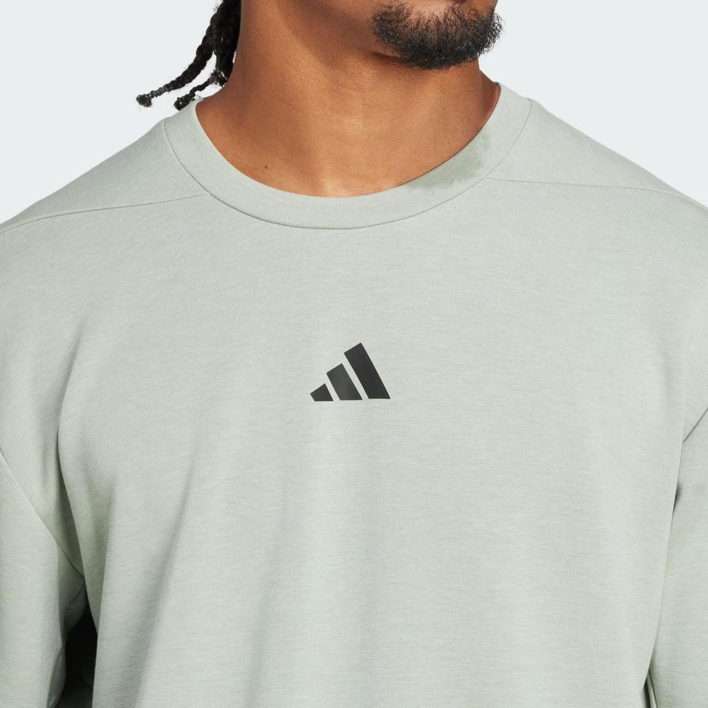 Adidas Comfortable Durable Casual Simple Sweatshirt Men Tops Silver Gray Green JI8166