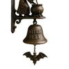 Witch Themed Entryway Door Chimes Handmade Wall Hanging With Metal Bells and Antique Hook For Mystical Home Decoration