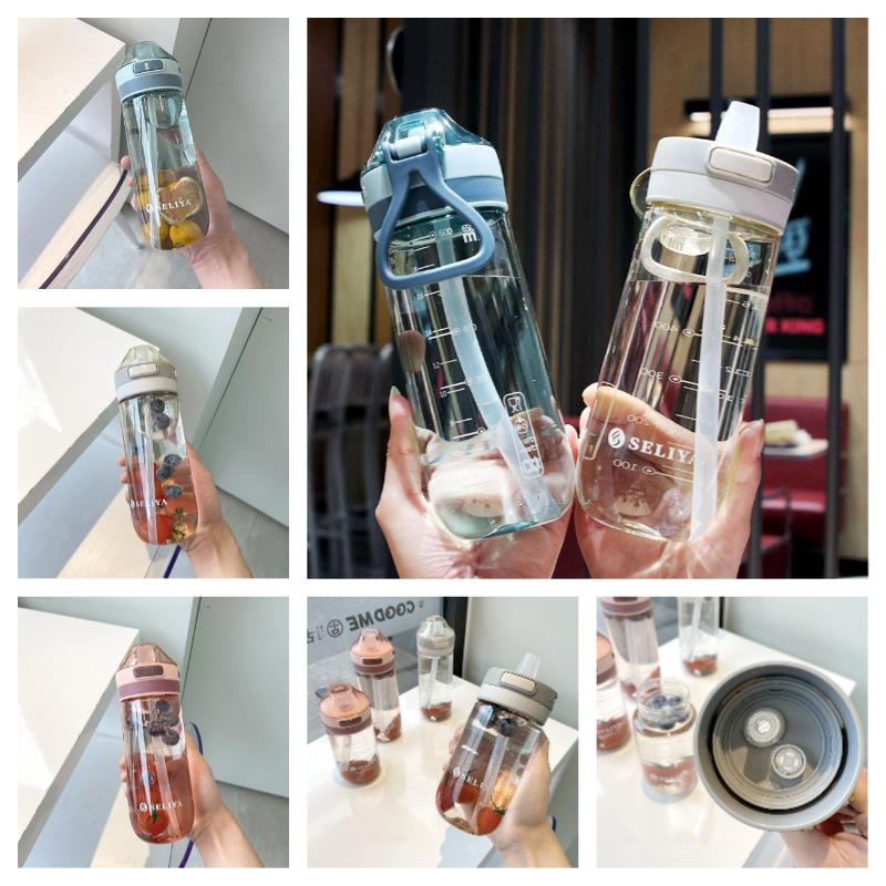 Plastic Pregnant Adult Straw Cup Simple Portable Outdoor Sports Travel 650ml Pc