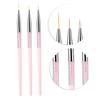 3pcs Fine Detail Nail Art Dotting Liner Brush Professional Nail Art Brush  Gel Polish