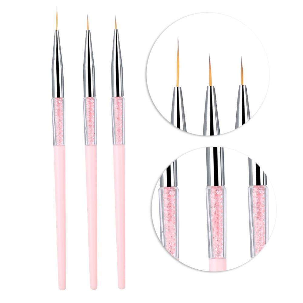 3pcs Fine Detail Nail Art Dotting Liner Brush Professional Nail Art Brush Gel Polish