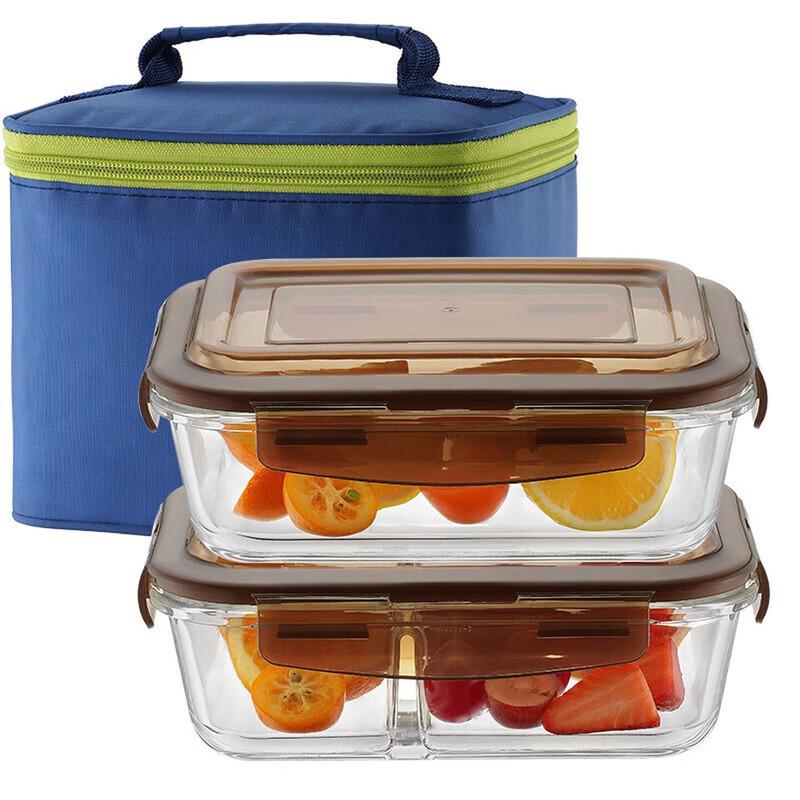 SUPOR 2-Compartment Glass Food Storage Container