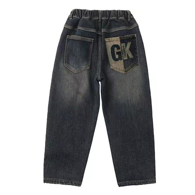Boys' Pants Retro Children's Jeans Casual Trendy and Loose Pants