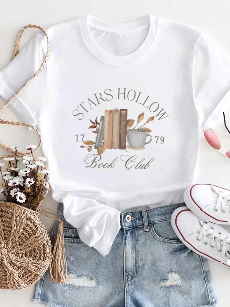 Camiseta de Verano de Manga Corta con Estampado Casual de Moda para Mujer con Patrón de Fruta de Limón, Ropa de Moda con Cuello Redondo de Tejido de Poliéster