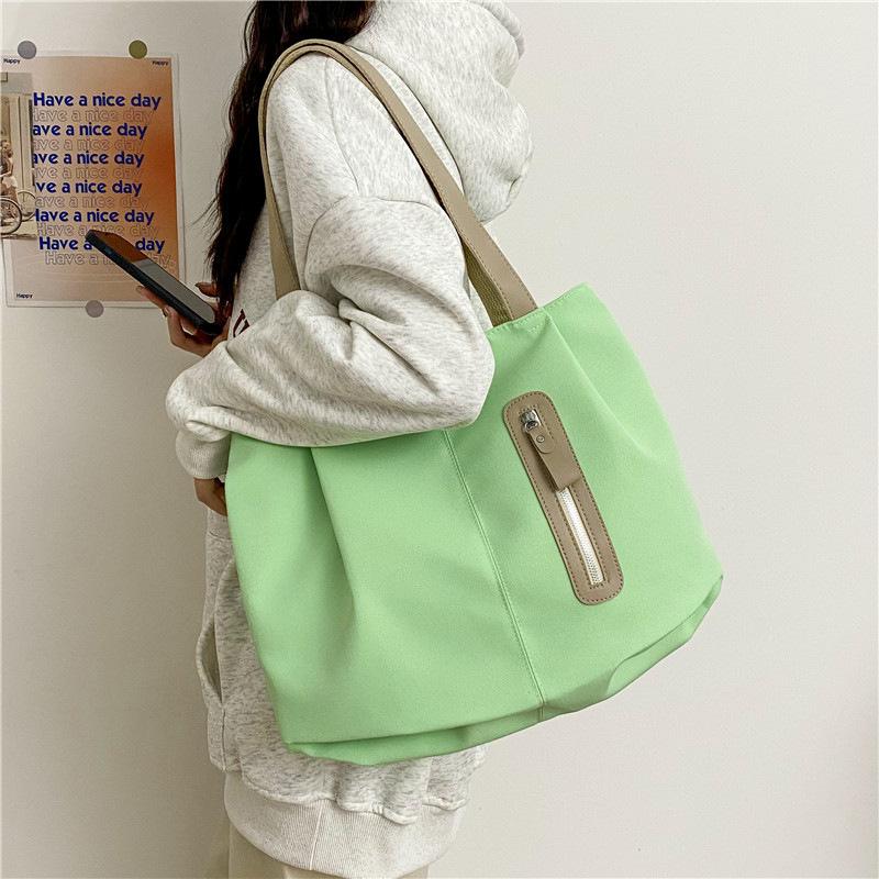 New shoulder bag large-capacity canvas bag high-value foreign versatile nylon big bag student tote bag