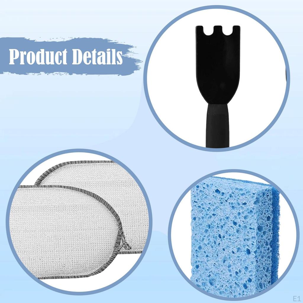 Grill Squeegee Cleaning Sponge Set Tools Multipurpose Kitchen Cloth for Countertops