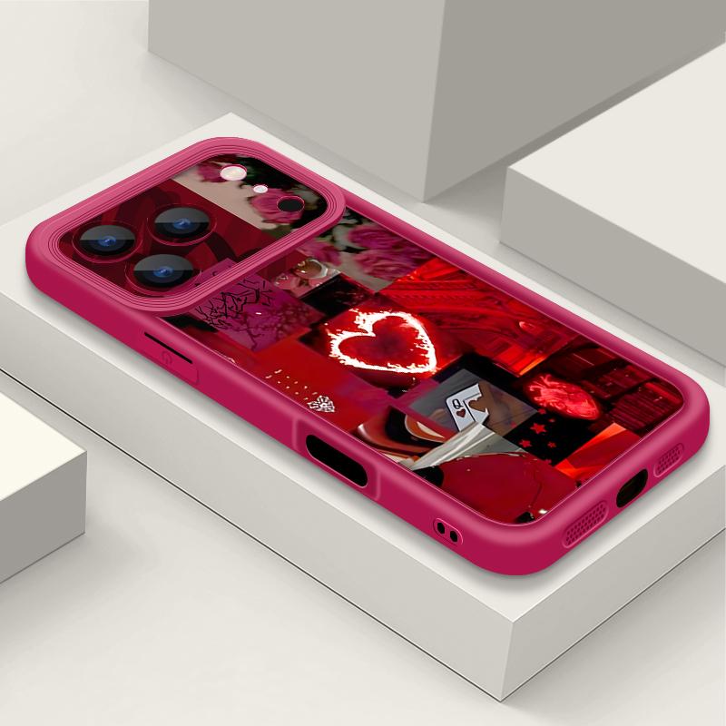 Stylish Red Scenery Pattern Phone Case For iPhone 17 16 15 14 13 12 Pro Max 15 Plus 17 Pro Air 11 16e Shockproof Soft TPU Cover