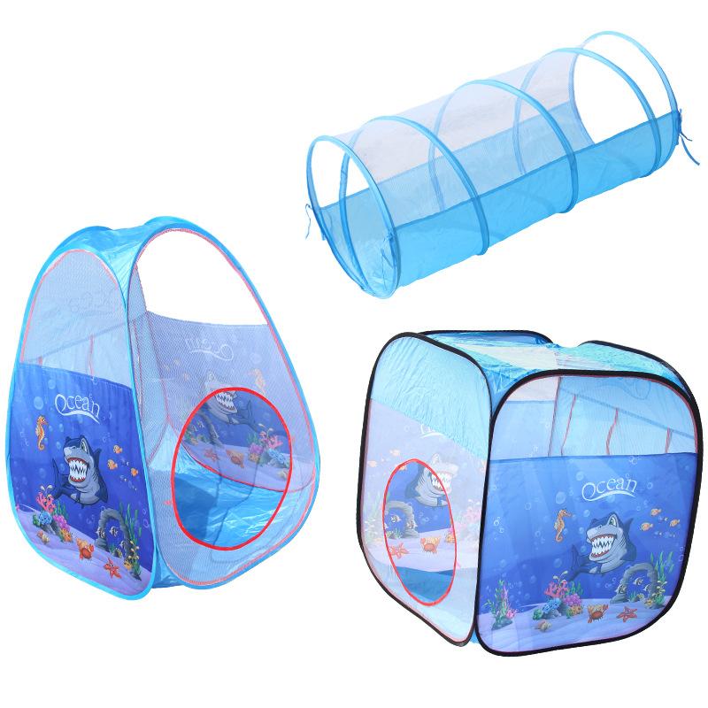 Children'S Playhouse Tent Indoor Climbing Toys, Dinosaur Animal Marine Theme Tent Three-Piece Set