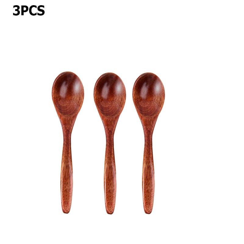 1~6PCS Wooden Spoons Non-Stick Honey Dessert Spoon Coffee Spoons Small Wooden Spoon Coffee Drink Stirrer Teaspoons Tableware