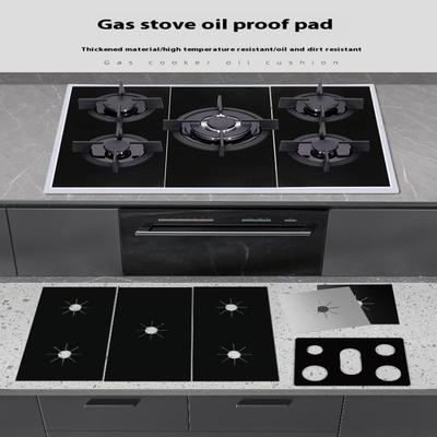 1 Set 5-Hole Gas Stove Pad Protective Cover Kitchen Cleaning Anti-Dirty Non-Stick Pad Reusable Stovetop Scratch Protector Pads