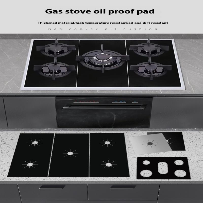 

1 Set 5-Hole Gas Stove Pad Protective Cover Kitchen Cleaning Anti-Dirty Non-Stick Pad Reusable Stovetop Scratch Protector Pads