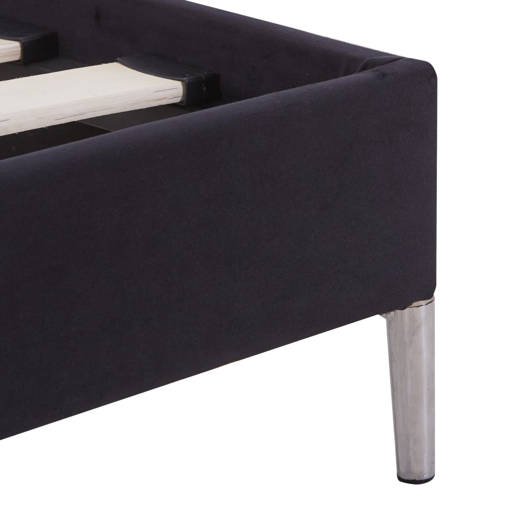 Bed Frame Black Fabric 90 x 200 cm