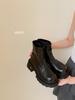 thick-soled thick-heeled Martin boots women's thin boots British retro 2025 autumn and winter new soft-soled small Korean version versatile