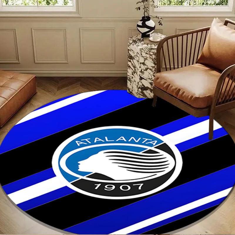 1PC Football Atalanta  Round Rug for Livingroom,Bedroom, Palyroom, Chair Rug, Area rug, Circle Carpet, Large Size Fan Christmas gift
