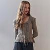 MAXZA Ruffle Collar Slim Knit Cardigan Ze11qd029na