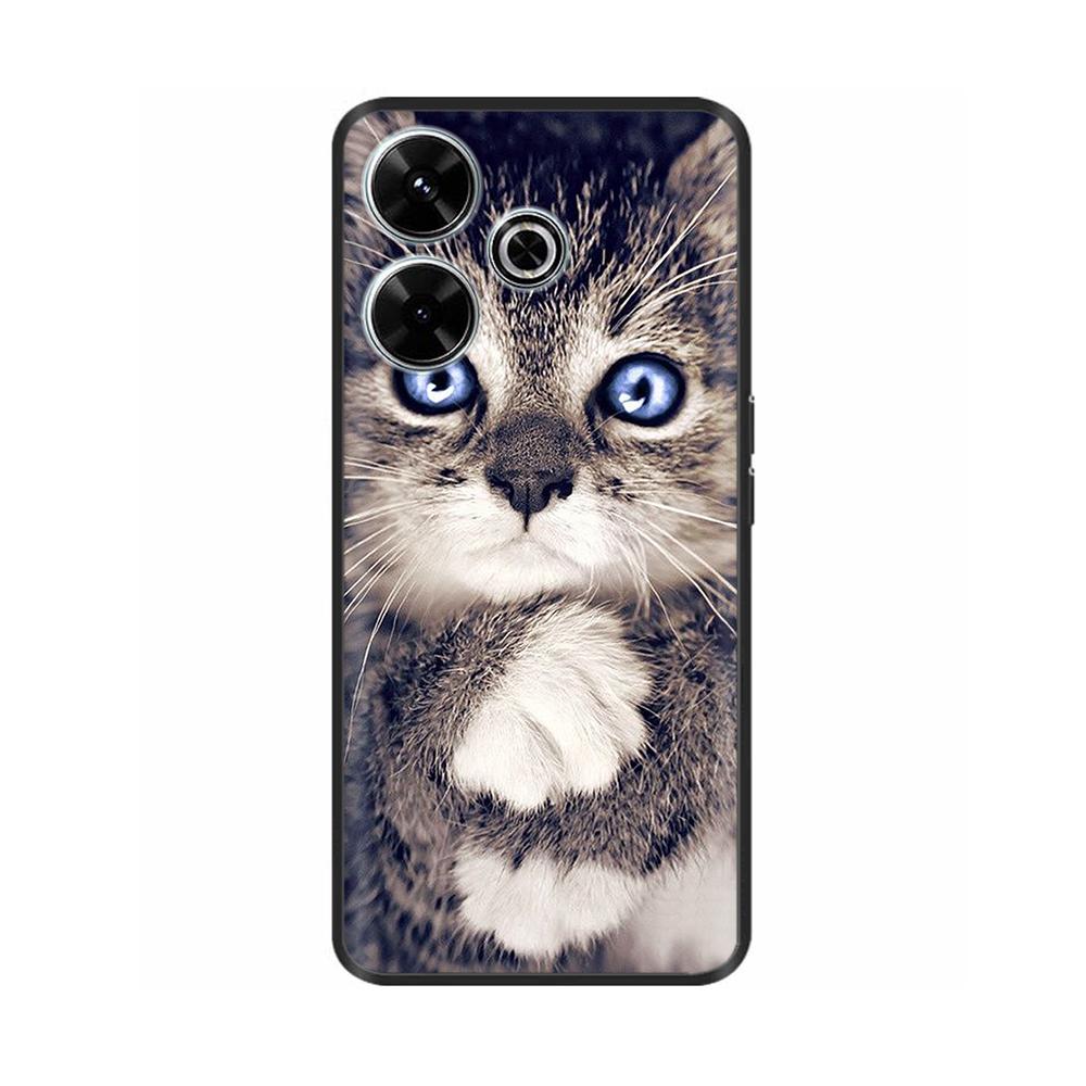 For Xiaomi Redmi 13 Case Cute Flower Cat Painted Soft Silicone TPU Back Cover For Redmi 13 4G redmi13 2024 Phone Cases Shells