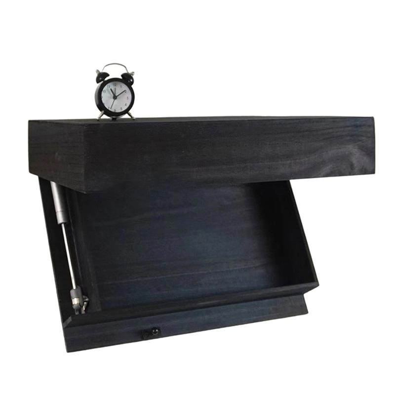 Magic Flap Wall Shelf With Hidden Secret Compartment Concealed Floating Shelf Wall-Mounted Storage Rack Hidden Compartment