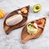 Wood Serving Tray Snails Shape Food Dish Display Plate for Appetizers And Sushi