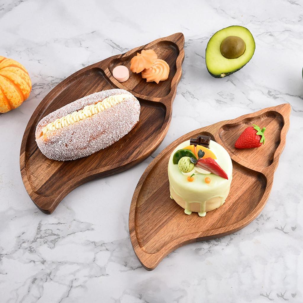 Wood Serving Tray Snails Shape Food Dish Display Plate for Appetizers And Sushi
