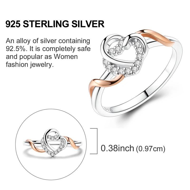 Original Rings 925 Silver Simple Sparkling Heart Bow Dragon Firefly Star Moon Ring for Women Girls Wedding Jewelry Gift